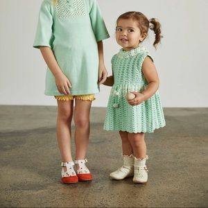 Misha and Puff Hand Knit Ever Dress in Mint